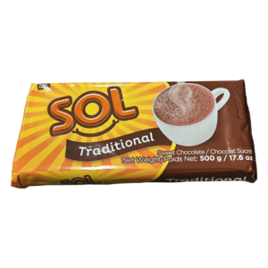 Chocolate Tradicional Sol Azúcar x 500g caja x 10
